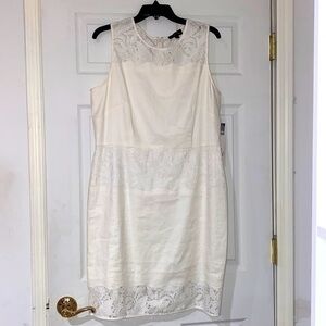 Tahari Arthur S. Levine Ivory Lace Midi Dress